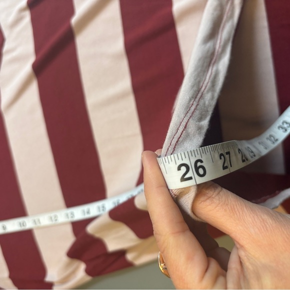 Socialite Mauve & Pink Striped top Casual Short Sleeve relaxed Tee size Medium - Picture 8 of 8